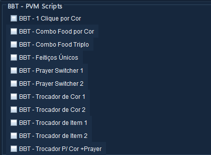 Interface BBT-PK AHK com scripts de PK, hotkeys, detecção de cor OSRS e Gear Switch by Color